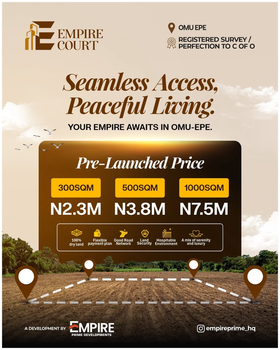 Secure Your Plot at Empire Court Omu-Epe Before Price Hike!