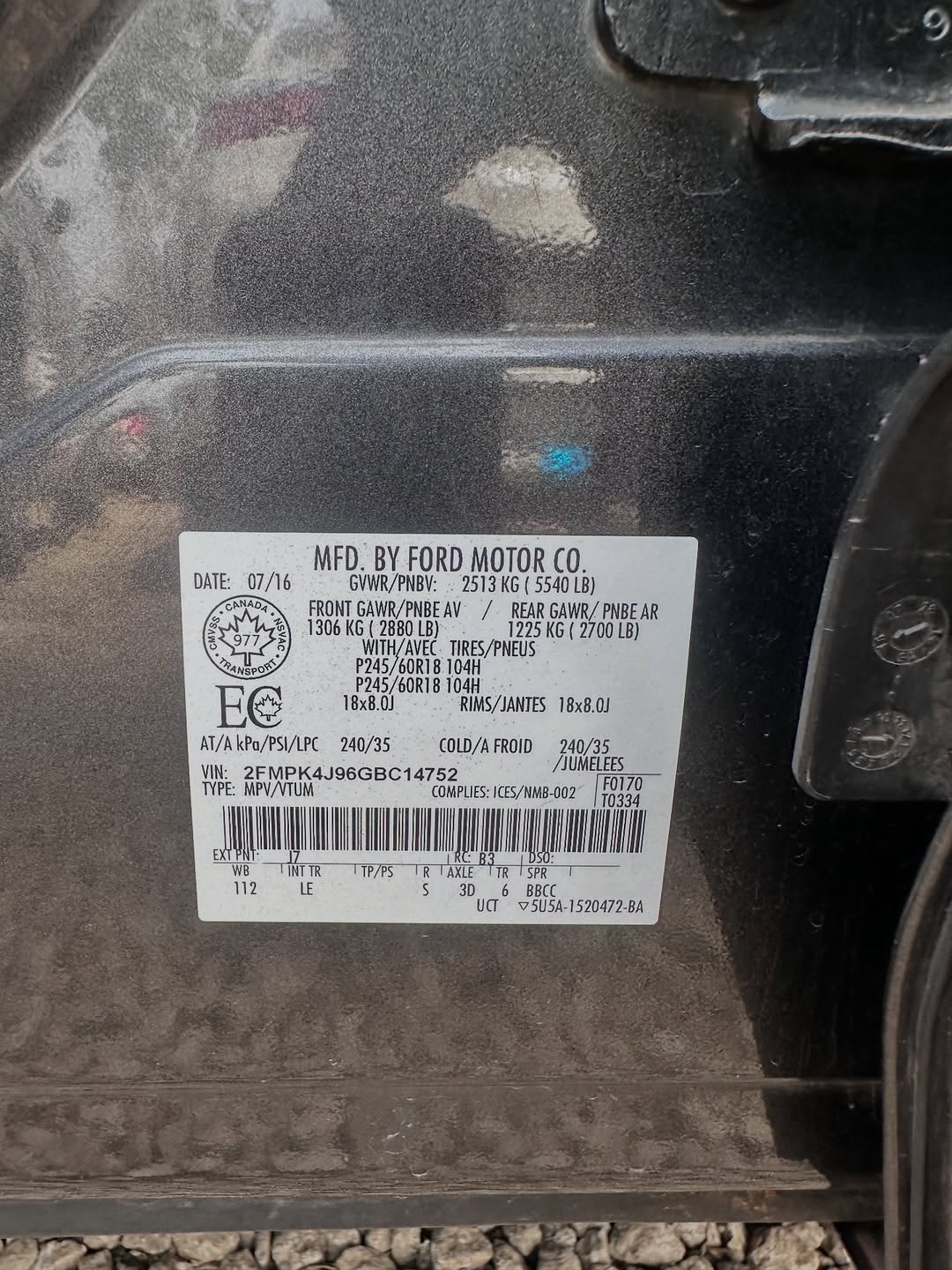 2017 Ford Edge: Belgian Import, Perfect & Untampered