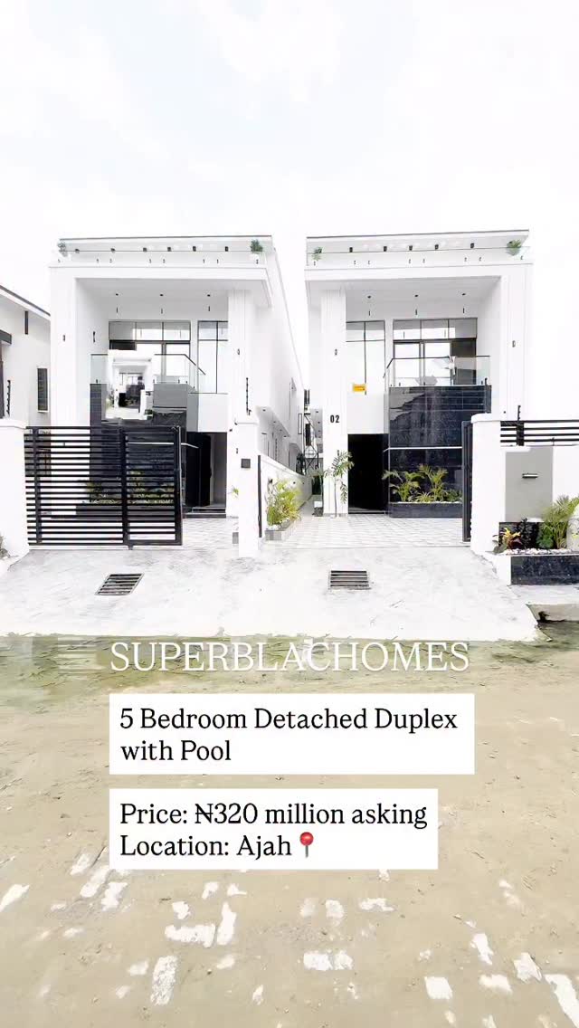 Stunning 5-Bed Duplex with Pool & BQ in Ajah
