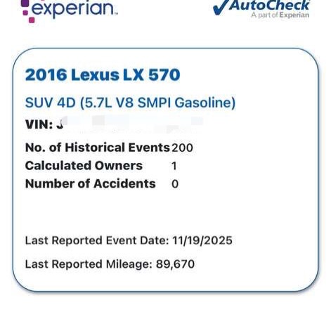 One-Owner Lexus LX 570: 82K Miles, Clean Carfax