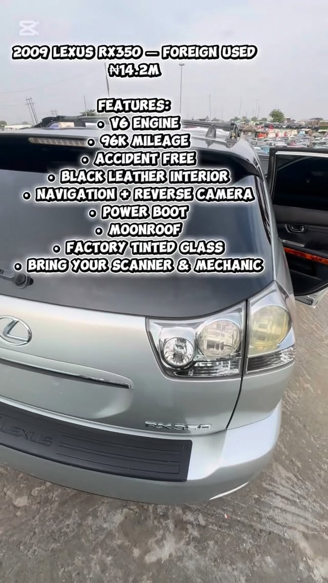 2009 Lexus RX350: Luxury, Power & Perfection for ₦14.2M
