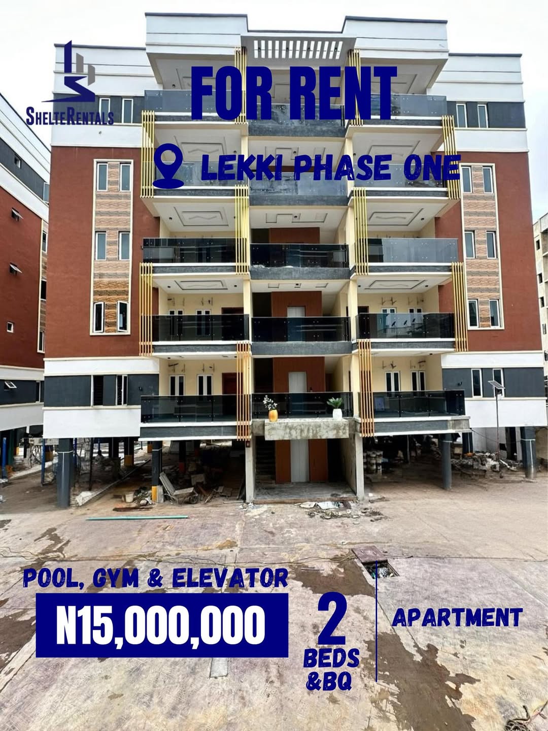 Luxury 2-Bed Apartment with Pool & Gym in Lekki