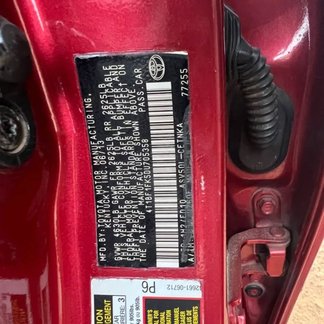 2013 Toyota Camry SE: Super Clean, Duty Paid