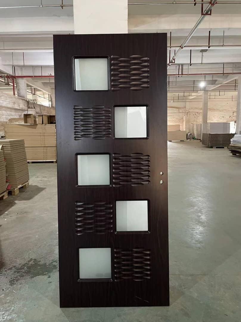 Secure Elegance: Light-Filled Wooden Doors