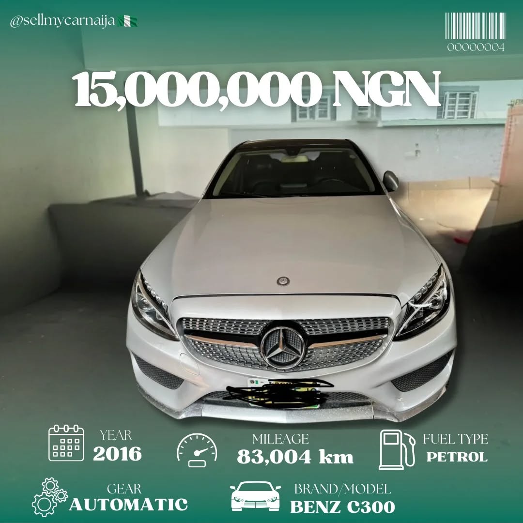 Luxury 2016 C300: 83k km, 15M NGN