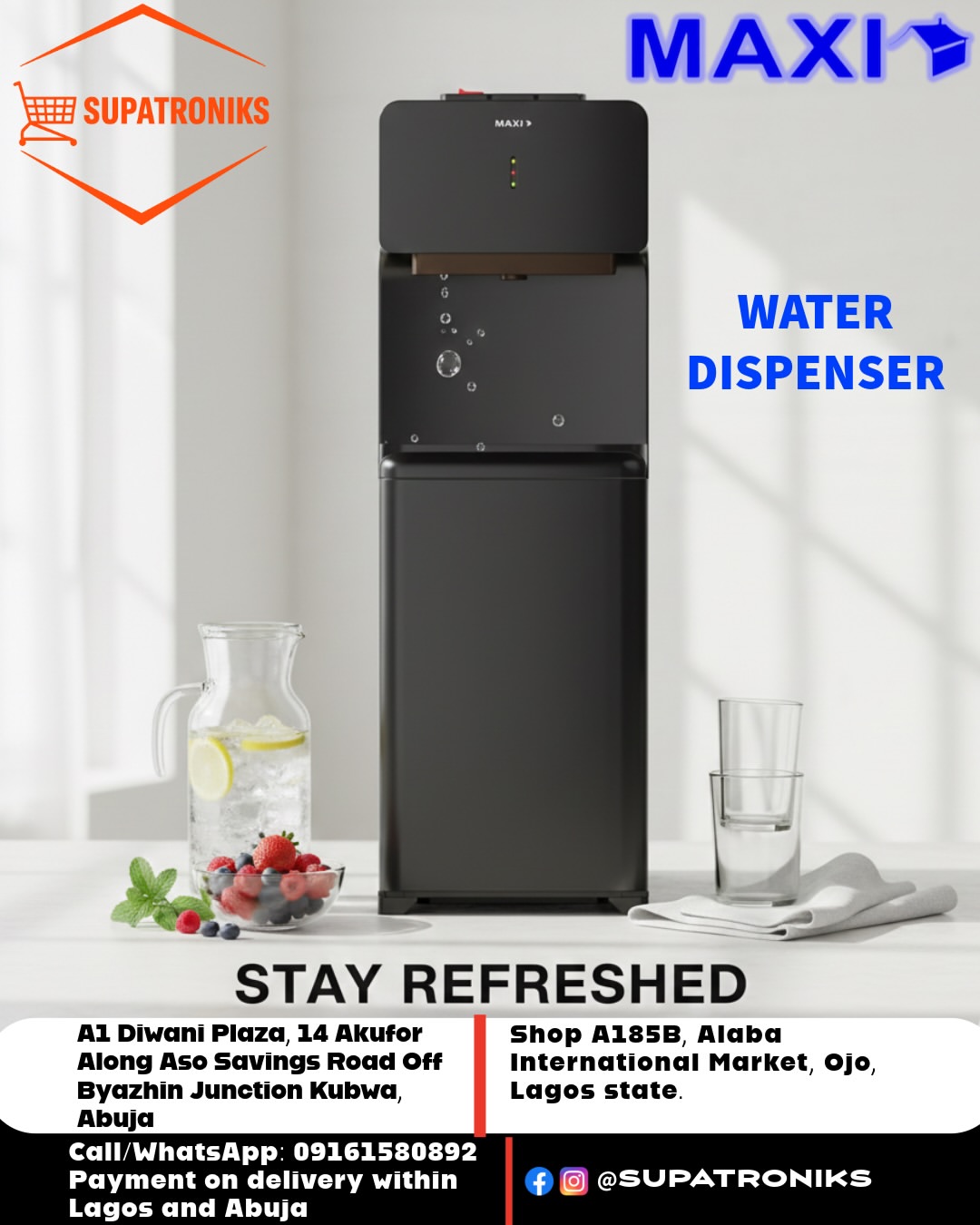 Maxi Water Dispenser: Hot, Cold, Room Temp Bliss!  ❄️
