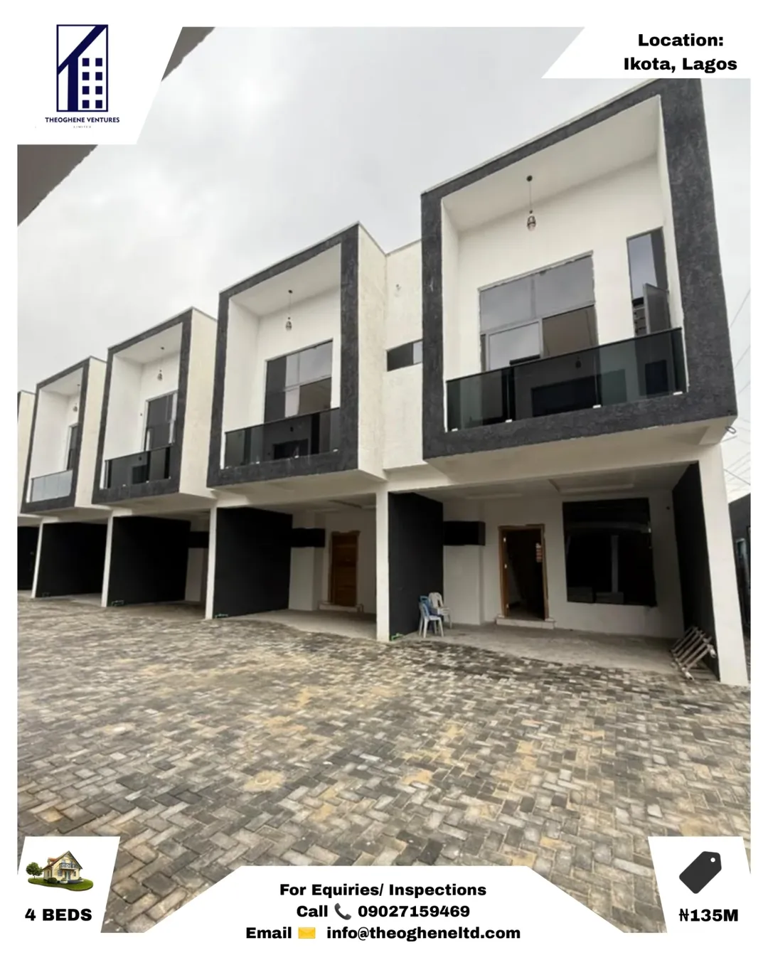 Elegant Ikota Duplex: Spacious 4BR with Solar & Balcony