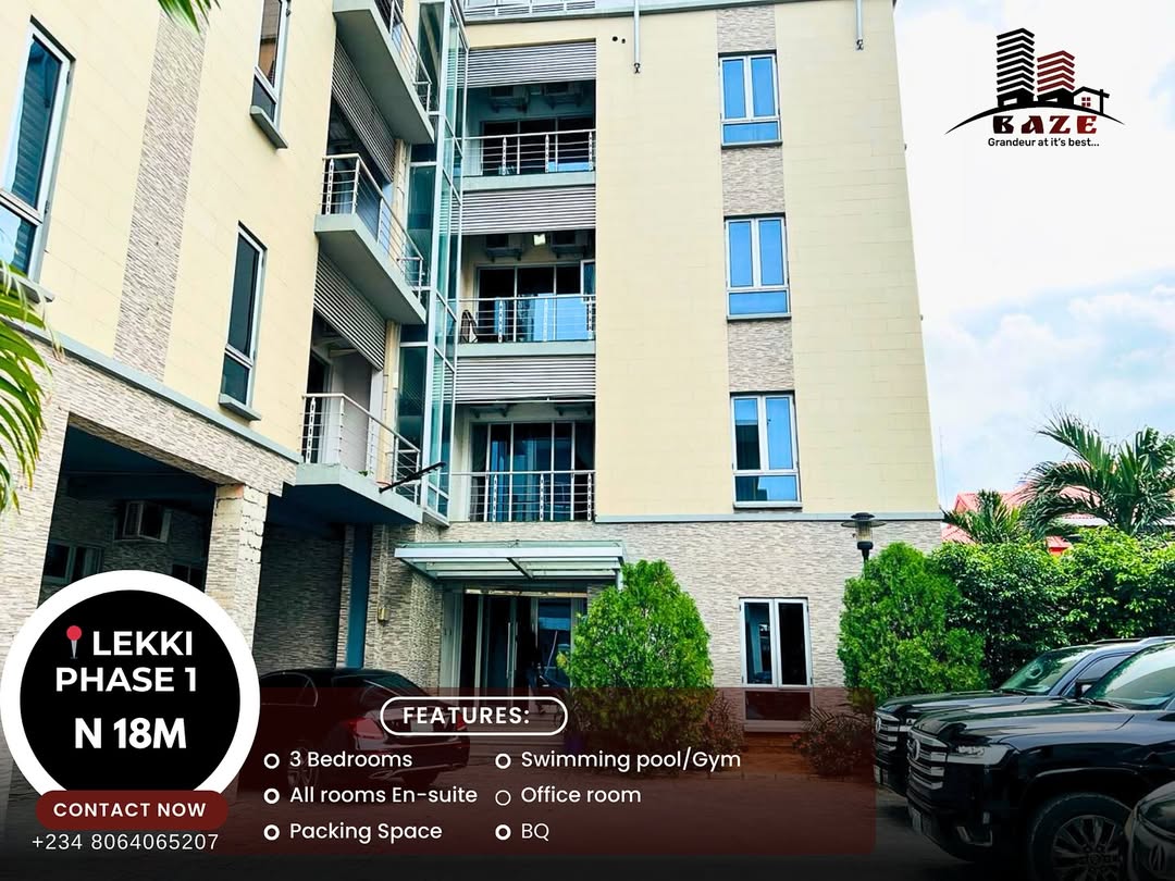 Lekki Luxury: 3BR with Pool, Gym & Office Space