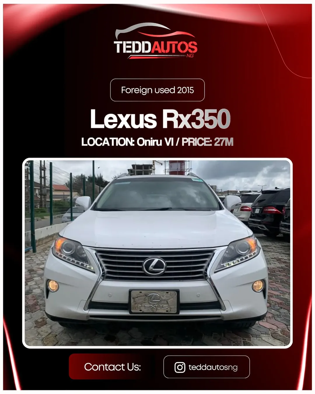 2015 Lexus RX 350: First Body, Perfect Condition