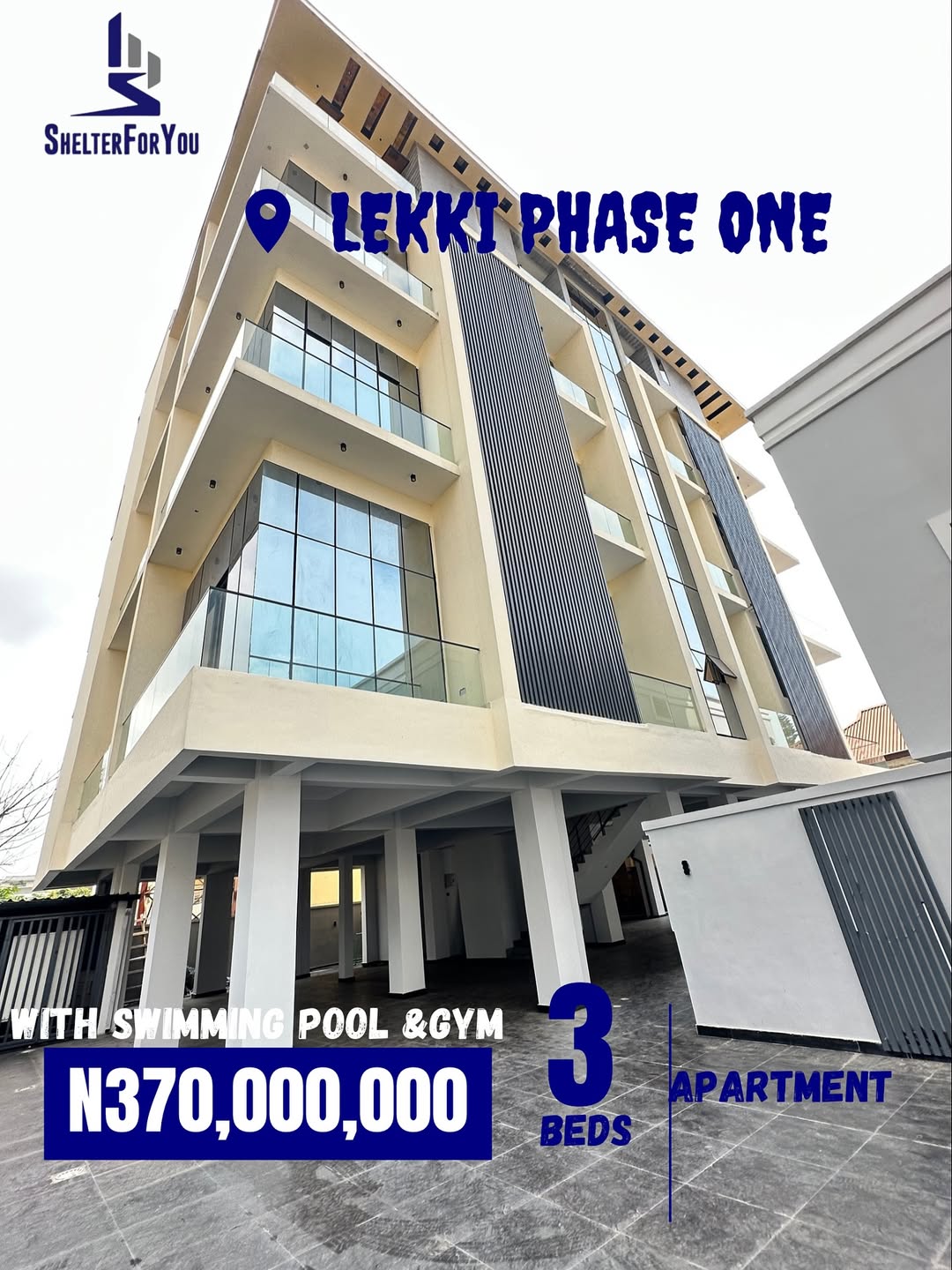 Lekki Phase One: 3Beds with Pool & Gym