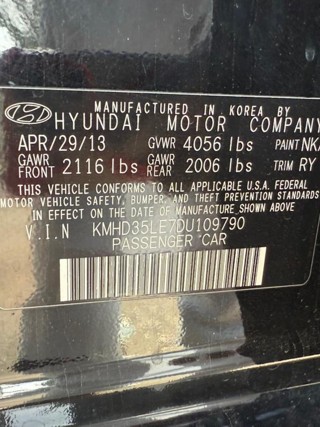 2013 Hyundai Elantra GT: 13m, Original Papers