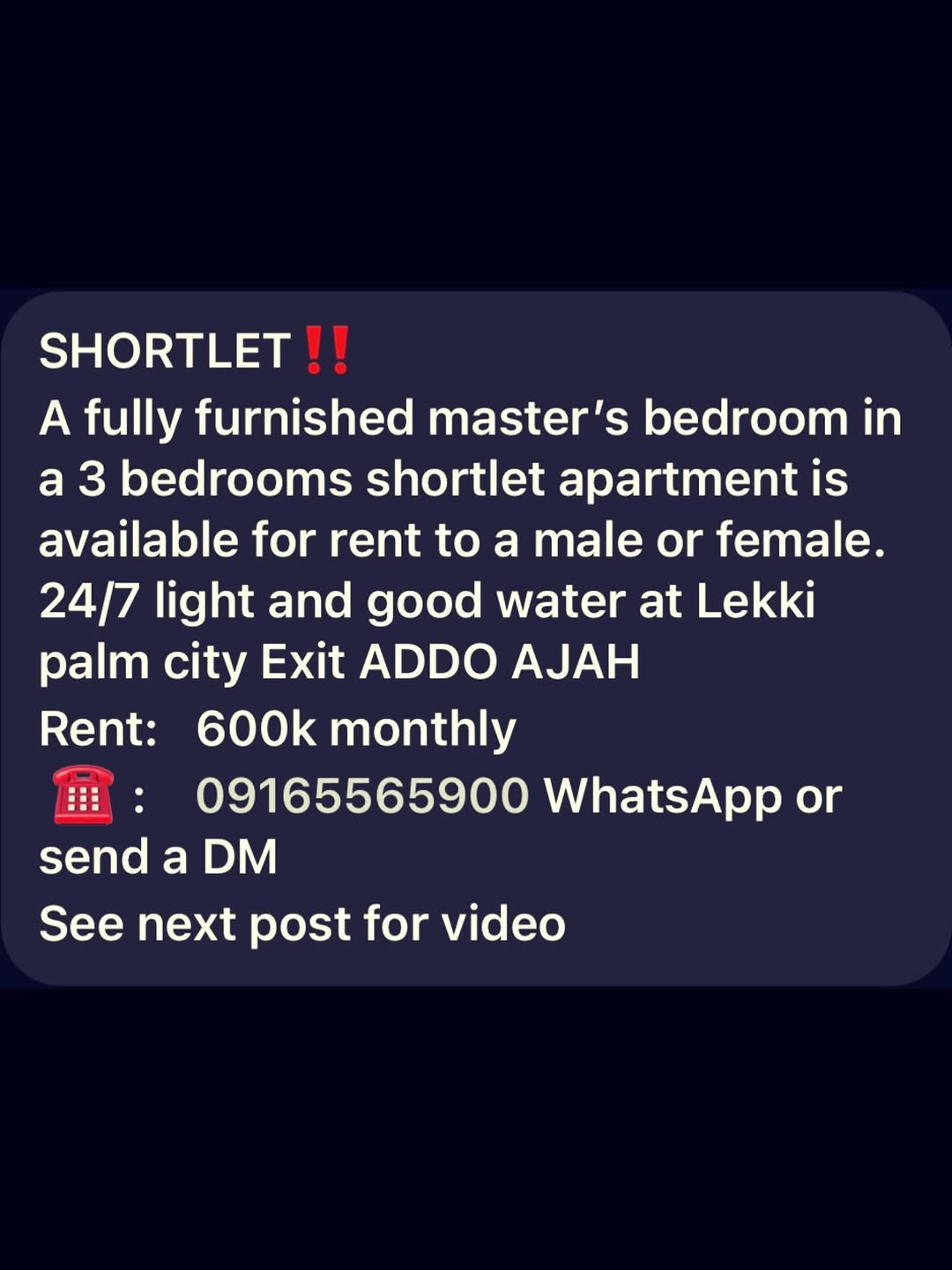 Luxury Shortlet in Addo Ajah – 600k/Month