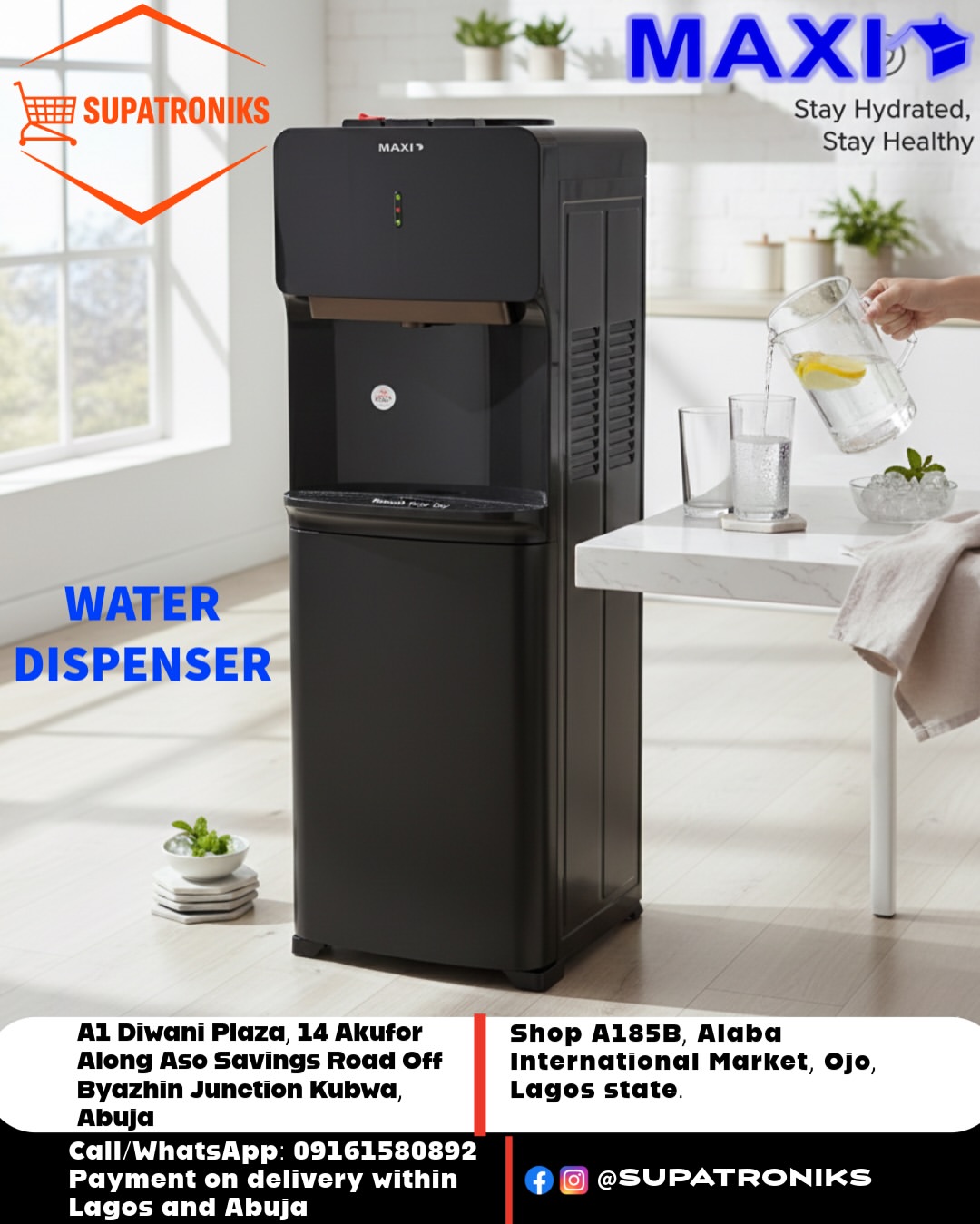 Maxi Water Dispenser: Hot, Cold, Room Temp Bliss!  ❄️