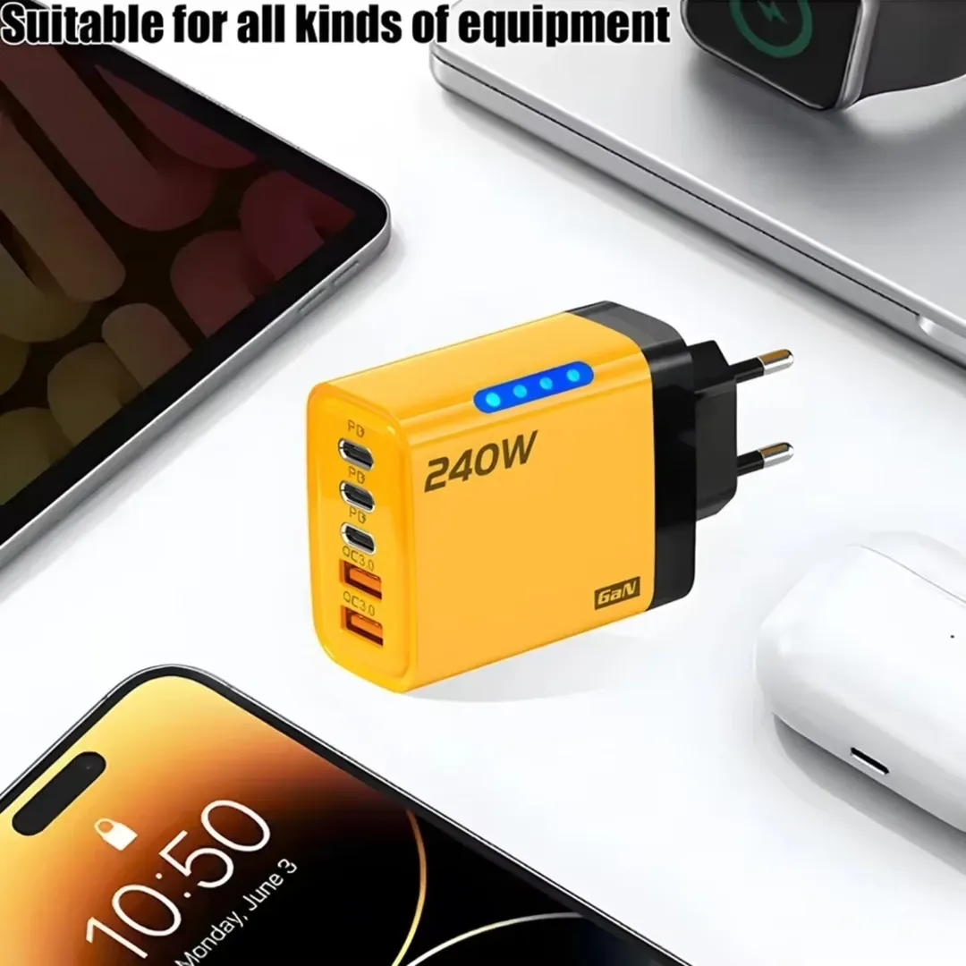 Unleash 240W GaN Power: Mini Charger for Laptop & Phone