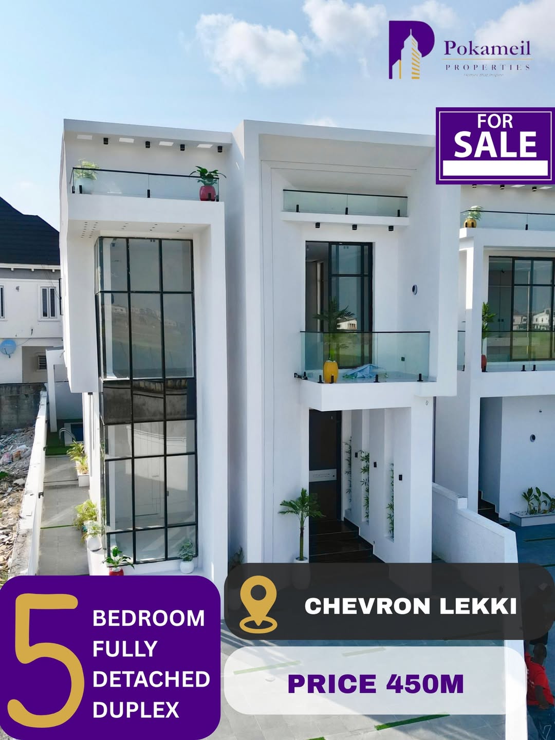 5-Bed Chevron Duplex with Pool & BQ: 450M