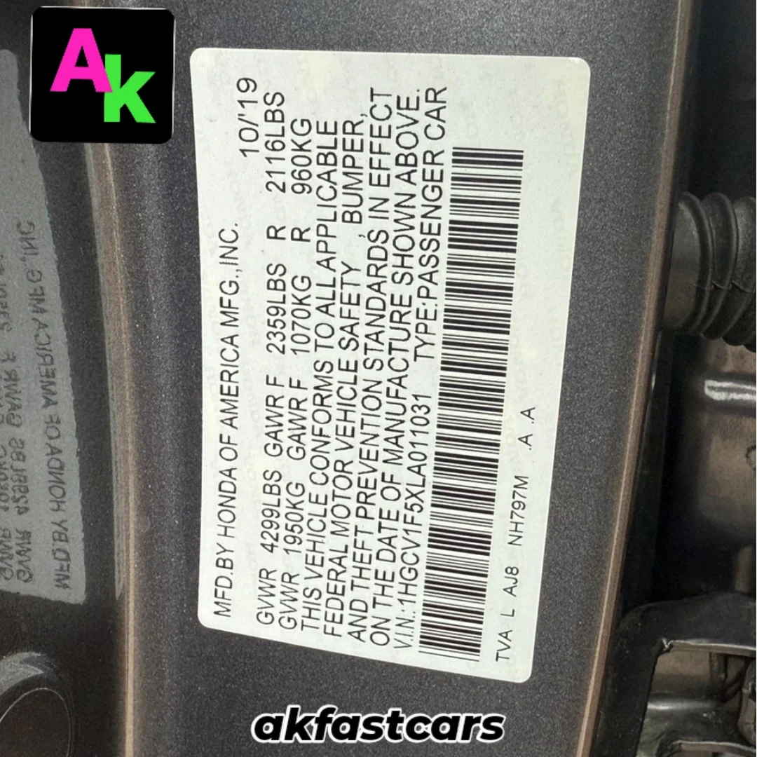 Luxury 2020 Honda Accord EX-L: Panoramic Roof, Duty Paid