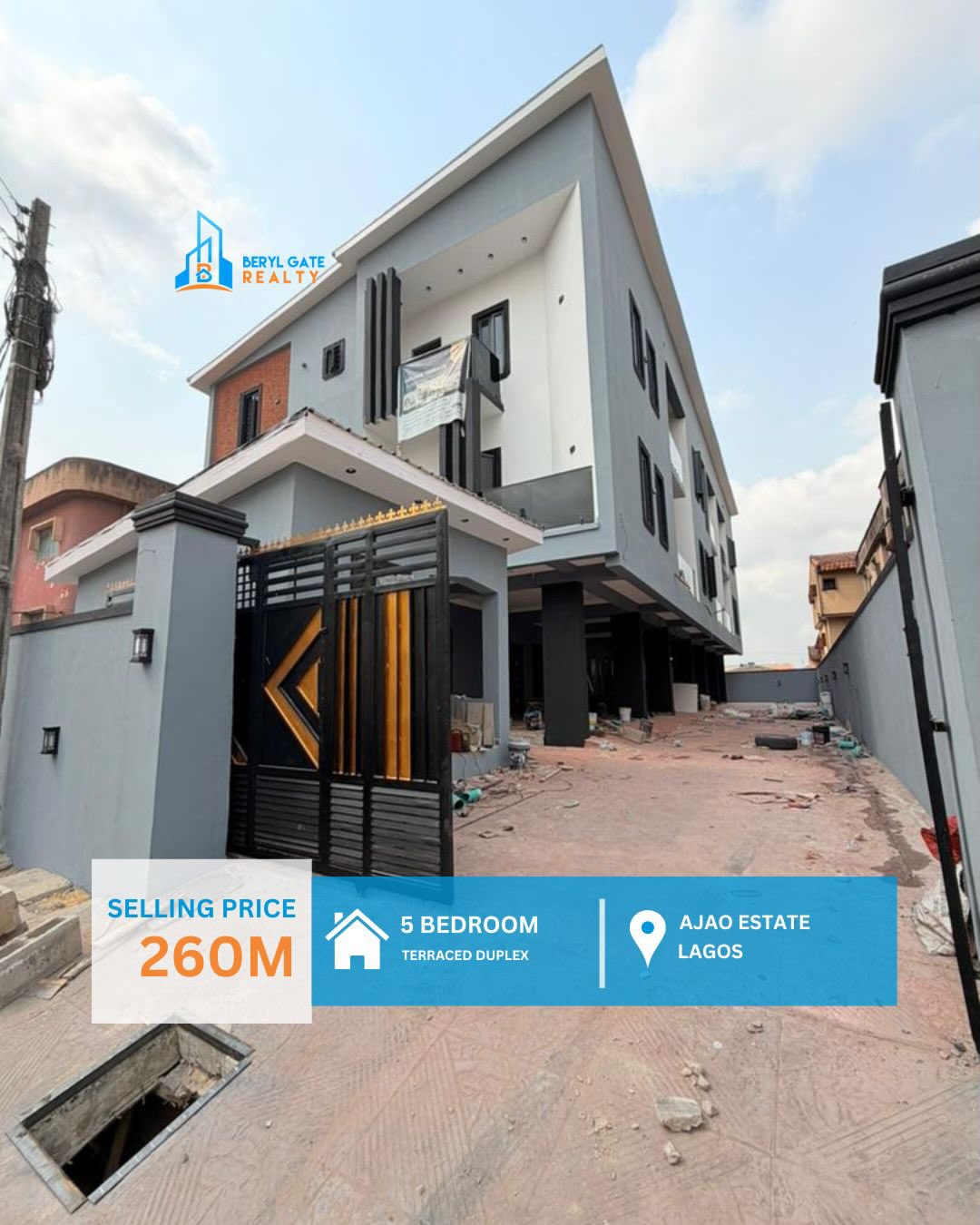 Modern 5-Bed Duplex with BQ Near Airport