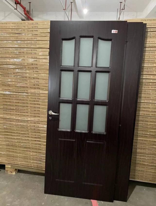 Secure Elegance: Light-Filled Wooden Doors