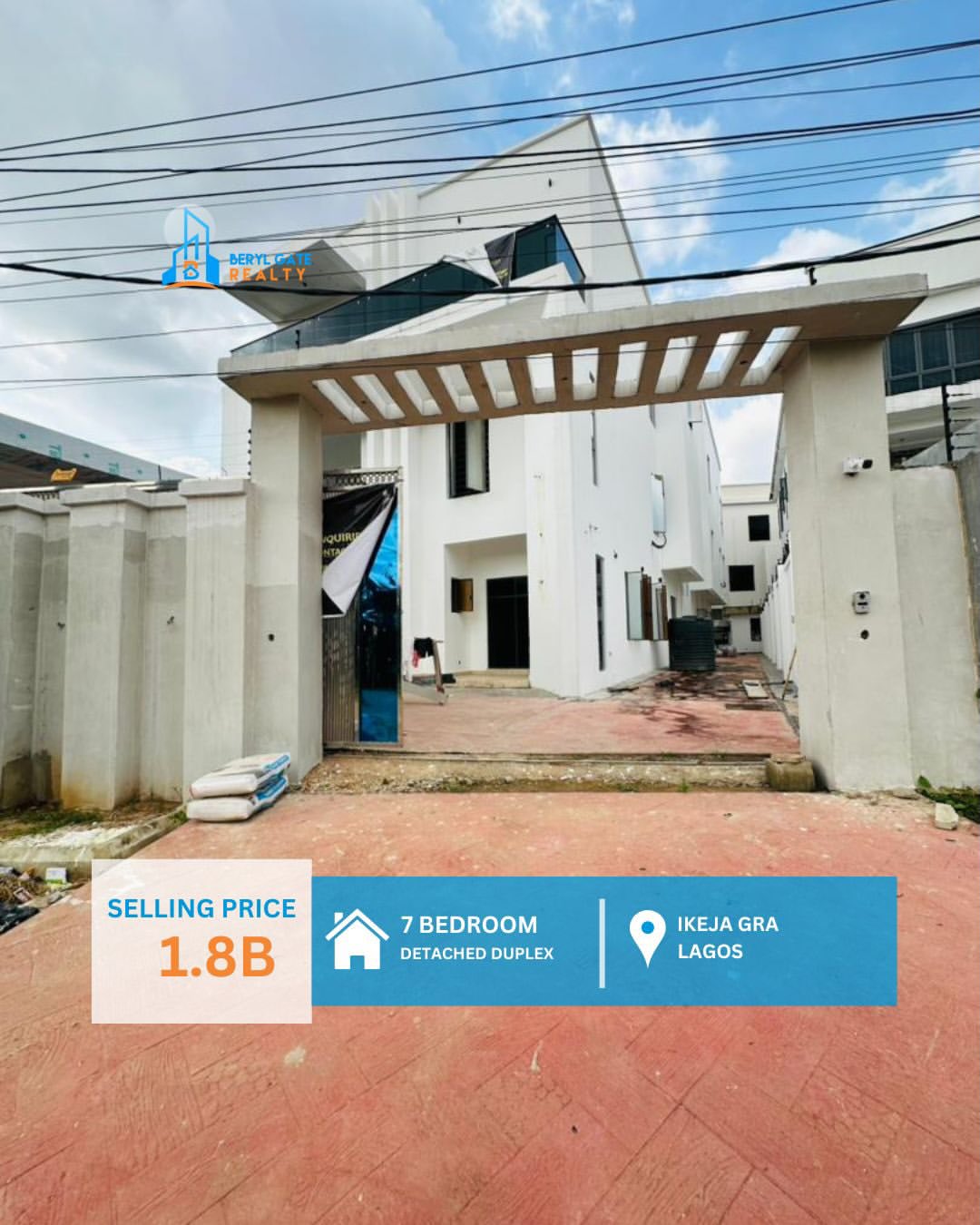 Ikeja GRA’s Grand 7-Bedroom Duplex with BQ