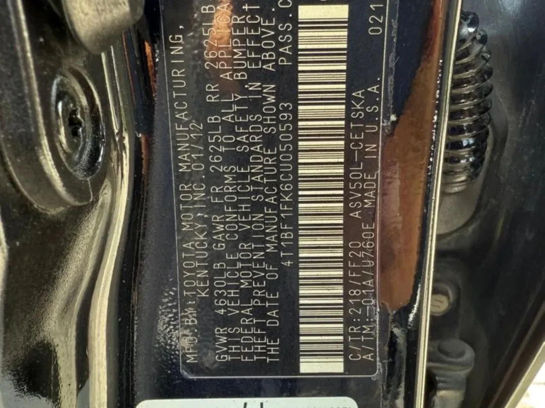 2012 Camry SE: Flawless Engine & AC, Just 9.7M