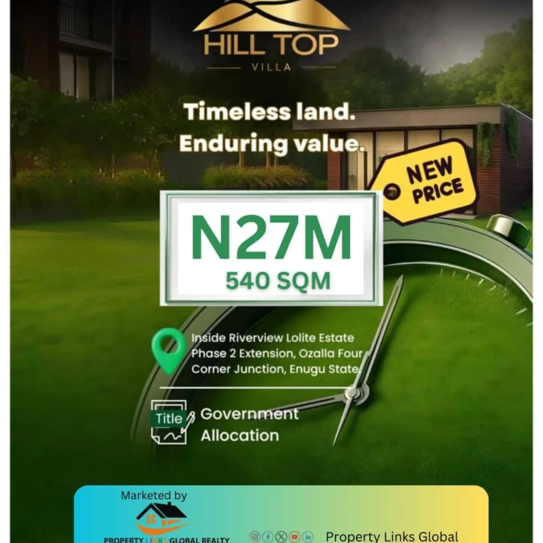 Hilltop Haven: Build Your Dream in Enugu’s Premier Estate