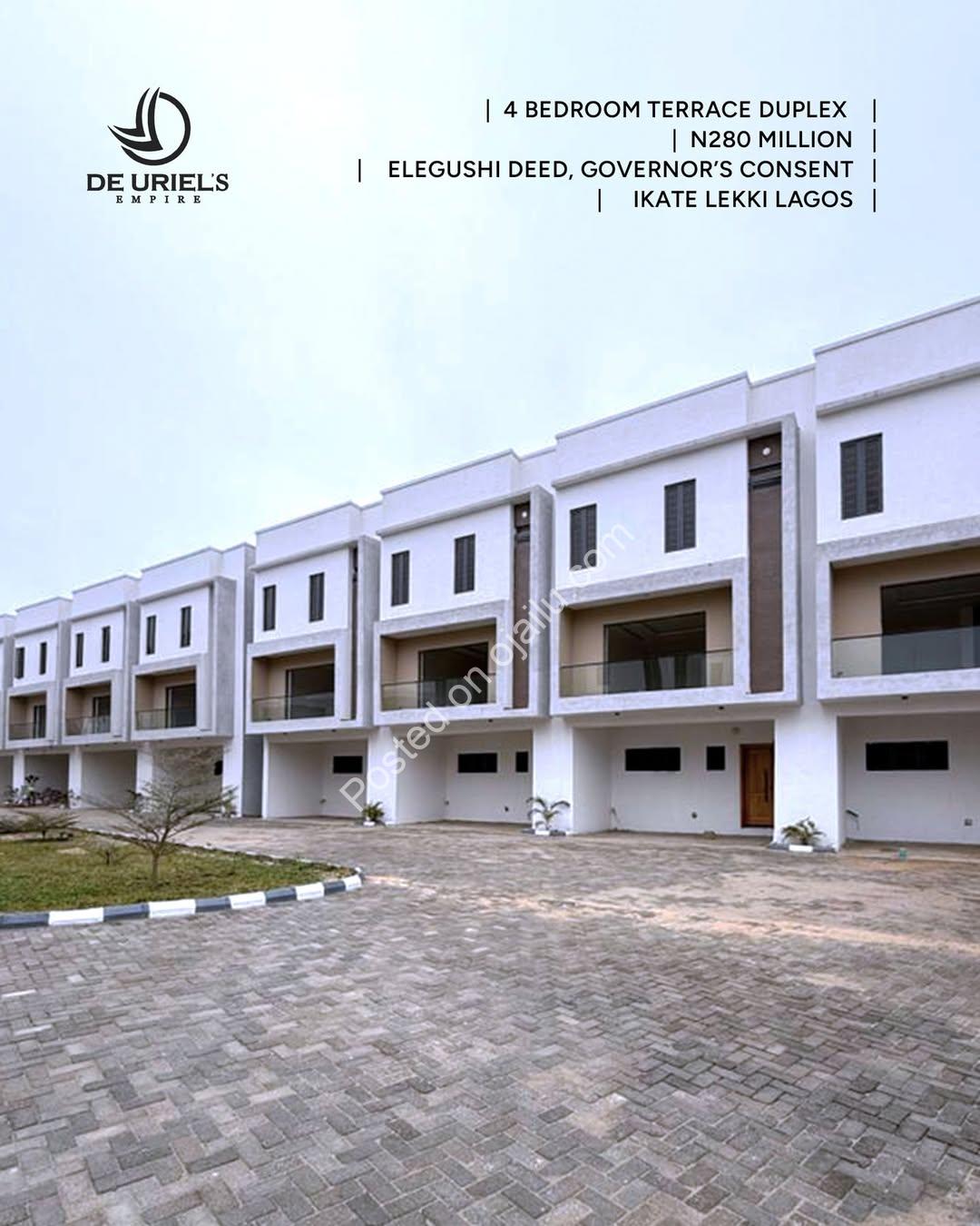 Lekki’s Finest: 4-Bed Terrace Duplex with 24/7 Power & Security