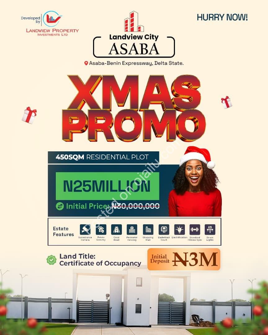 Christmas Joy: Own Prime Landview City Asaba Now!
