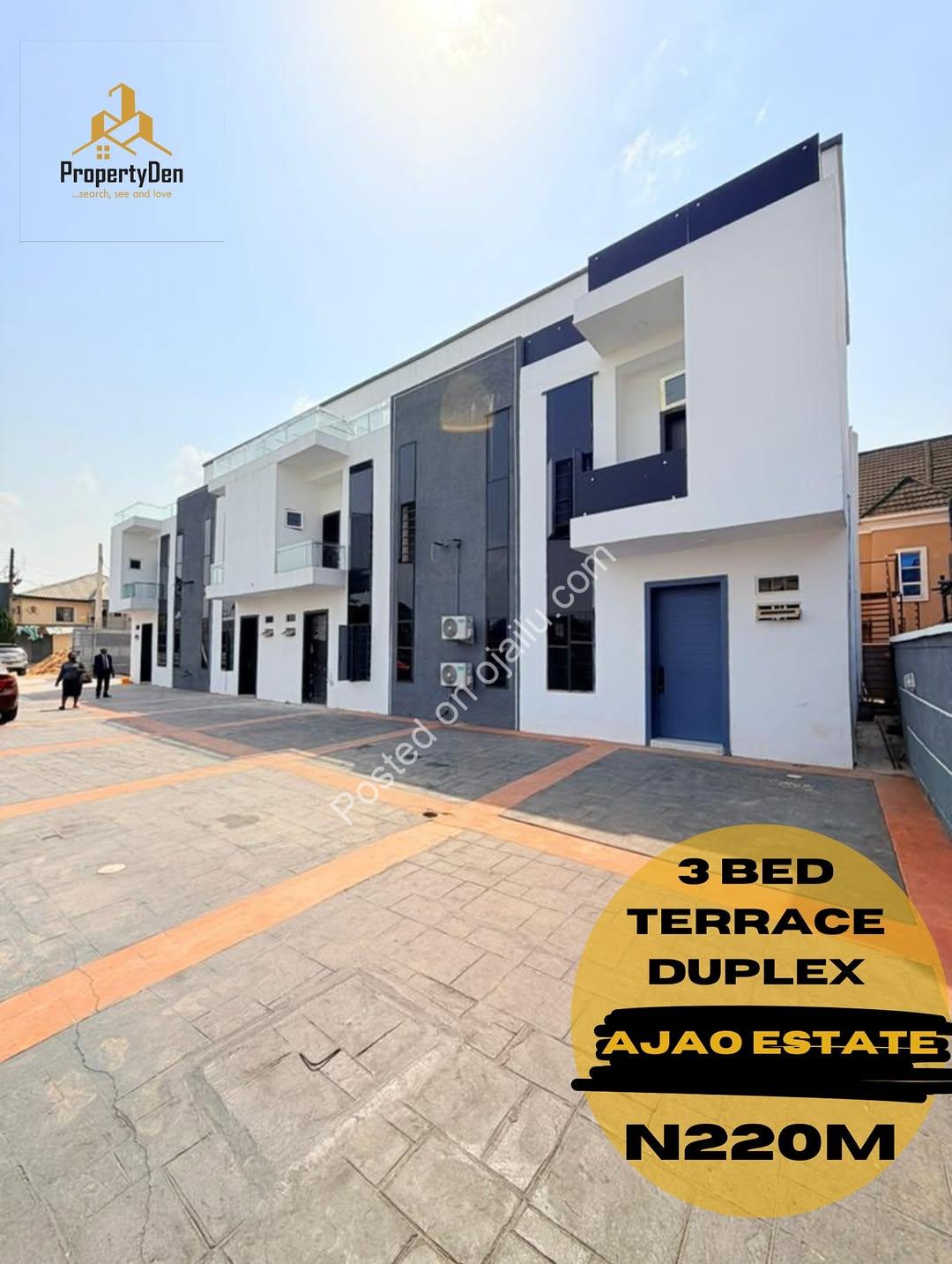 Modern 3BR Duplex with Pool & Dual Studies in Ajao Estate