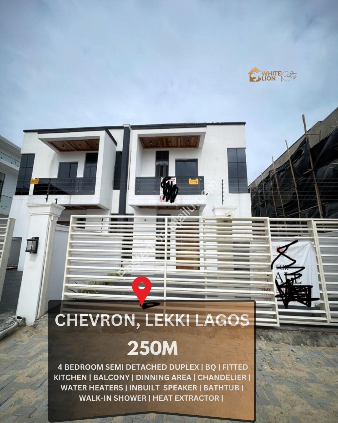 Elegant 4-Bedroom Haven in Prime Chevron, Lekki