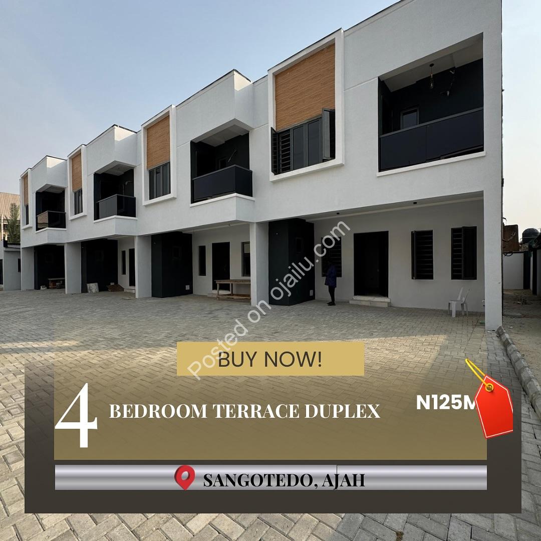 Sleek 4-Bed Terrace Duplex in Sangotedo | N125M