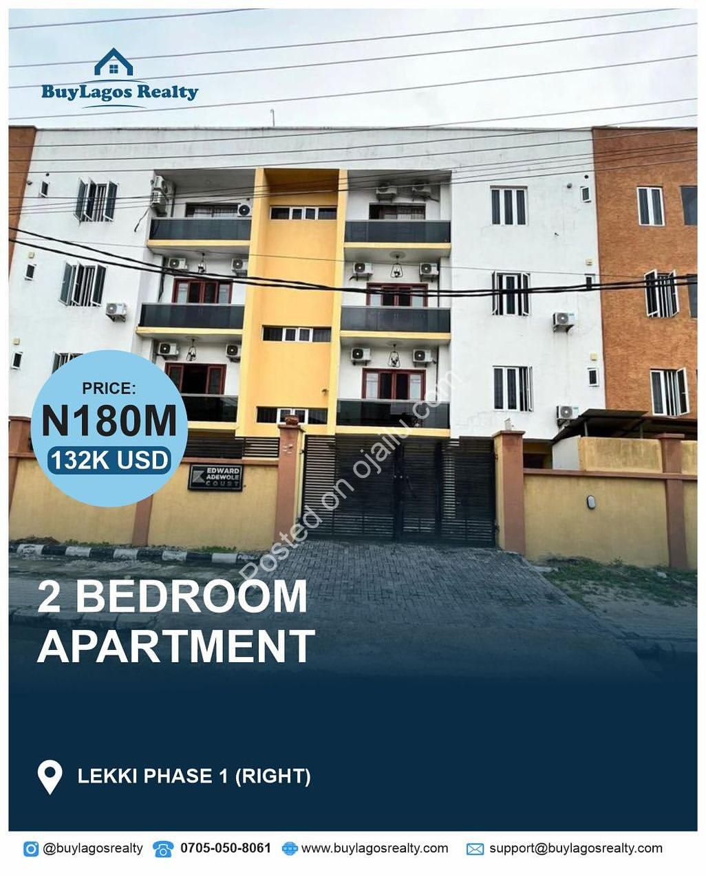 Lekki Phase 1 Gem: 2-Bed Ensuite Haven for 180M