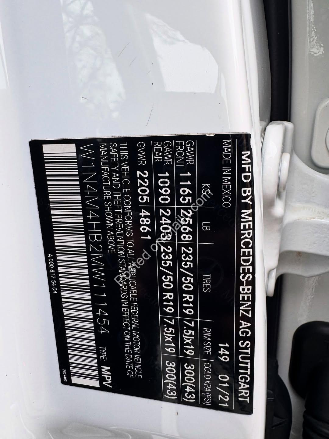 2021 Mercedes GLB250: Luxury SUV, N64M Duty-Paid