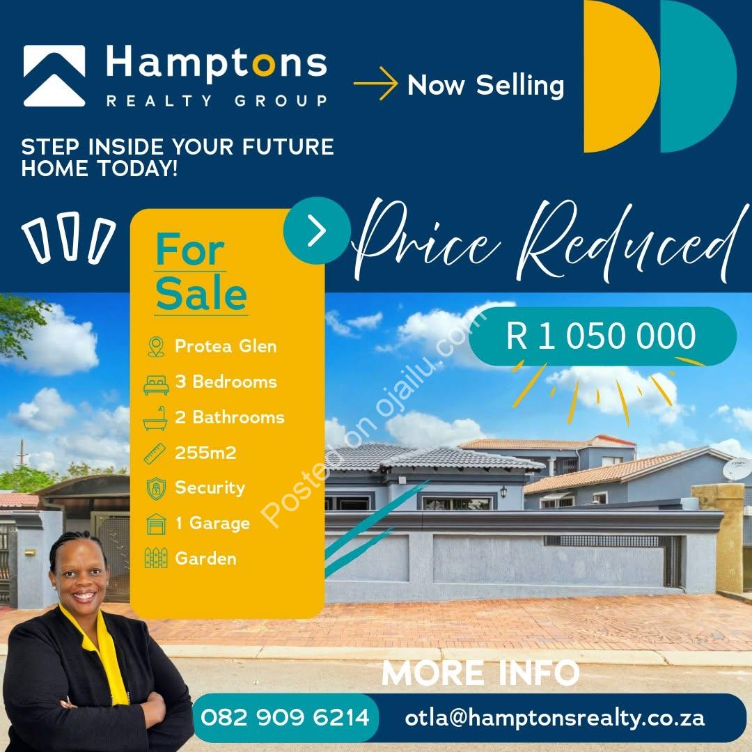 Price Slashed! Protea Glen Gem at R1.05M