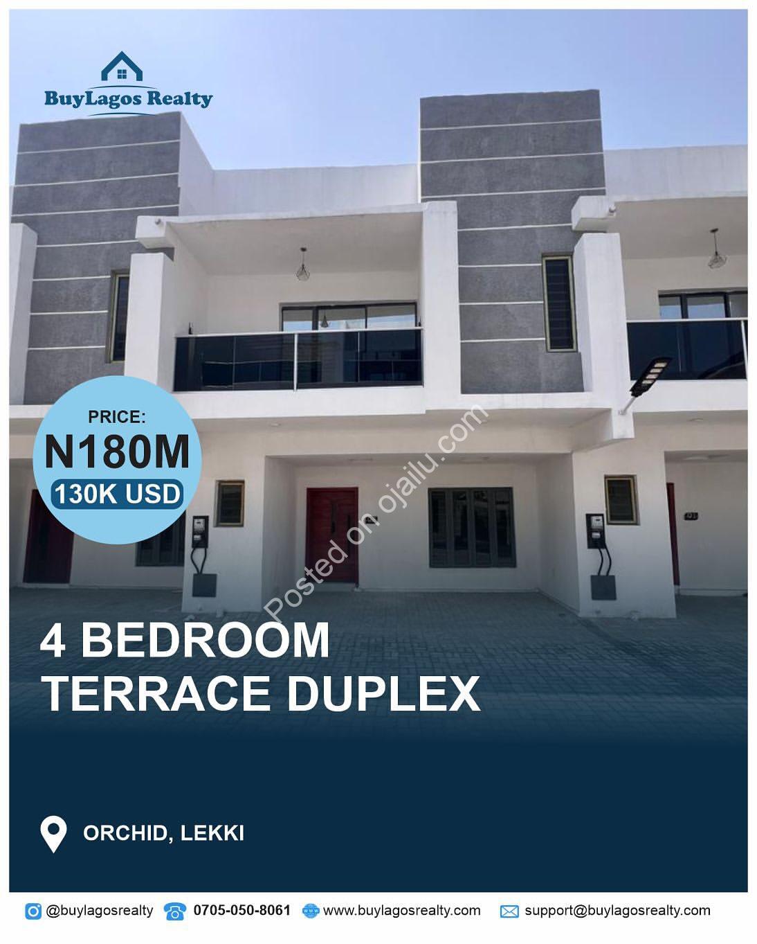 Orchid Lekki 4-Bed Terrace Duplex: Your Dream Home Awaits