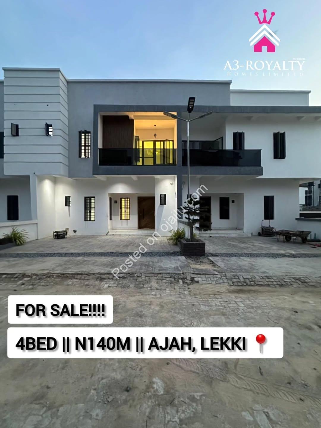 Move-In Ready 4BR Semi-Duplex in Ajah, Lekki