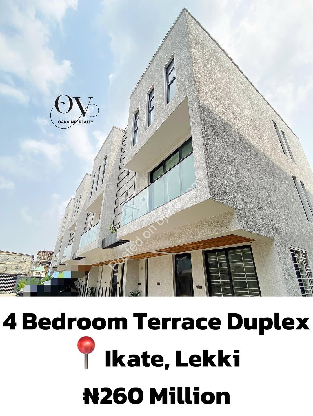 Lagos Oasis: 4BR Terrace Duplex with BQ & Smart Features