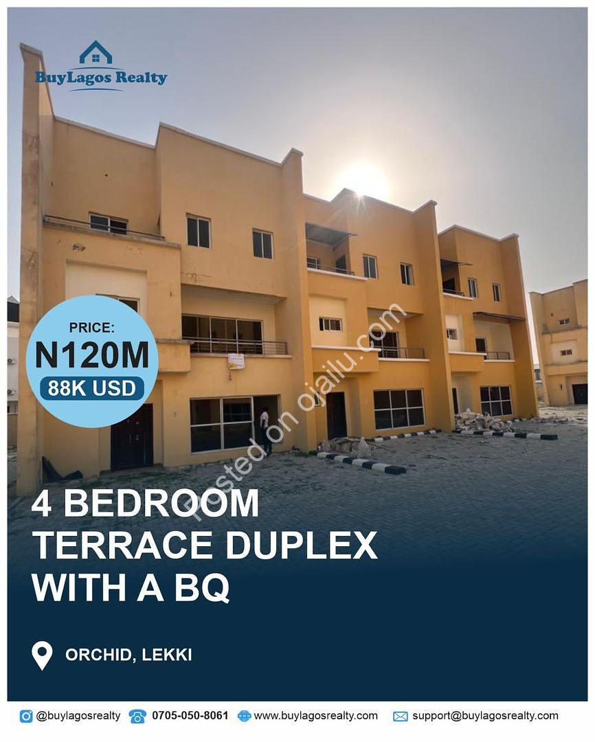Spacious 4-Bedroom Terrace Duplex with BQ in Prime Lekki