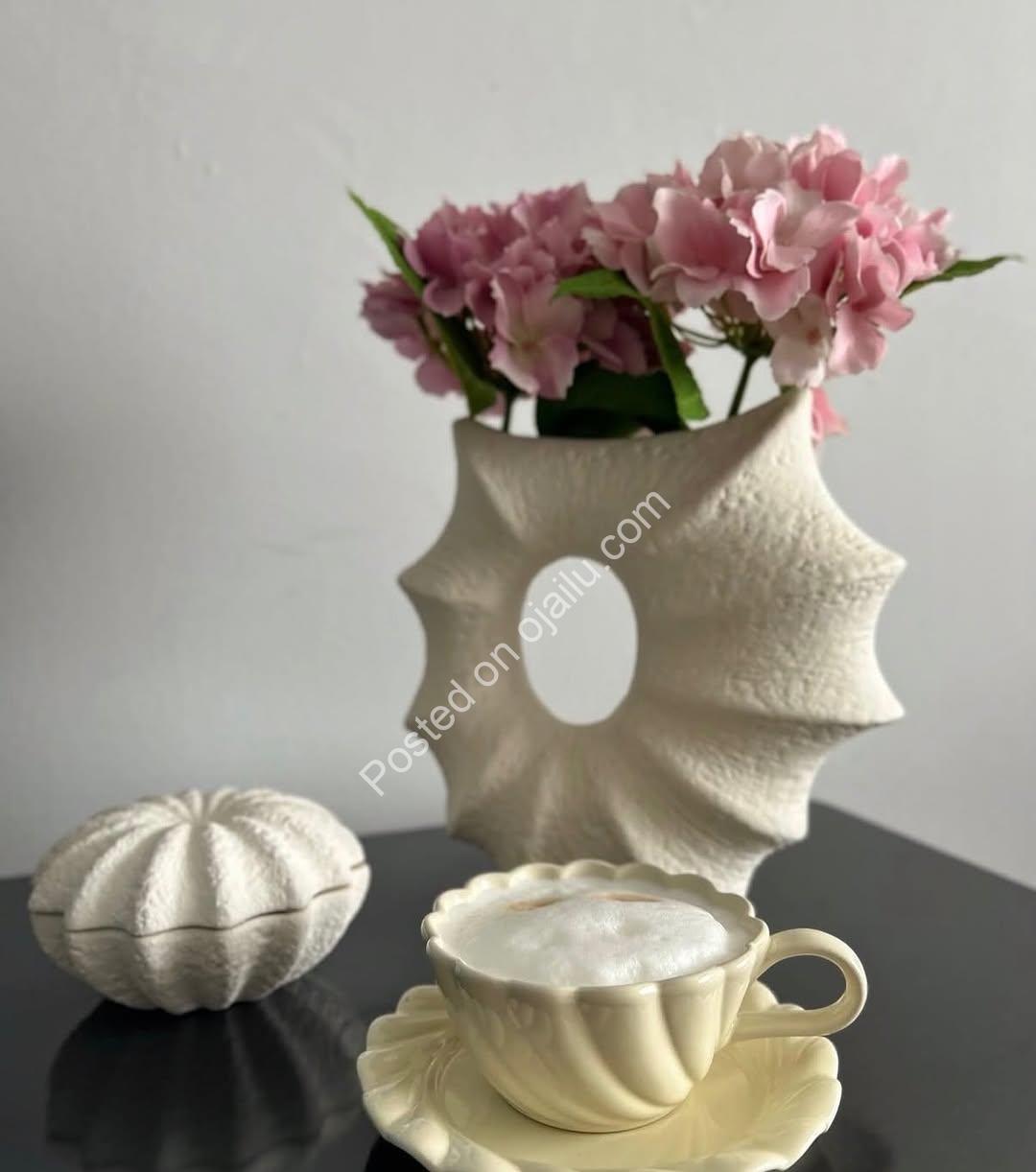 Scalloped Vase: Elegant Decor, Delivered to You