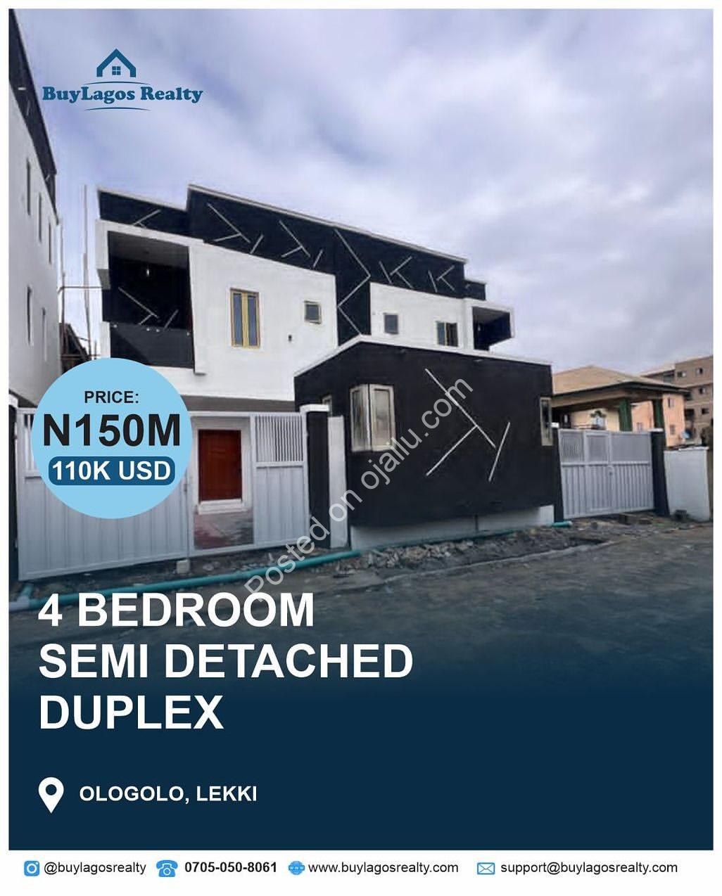 4-Bed Ensuite Haven in Prime Lekki | 150M