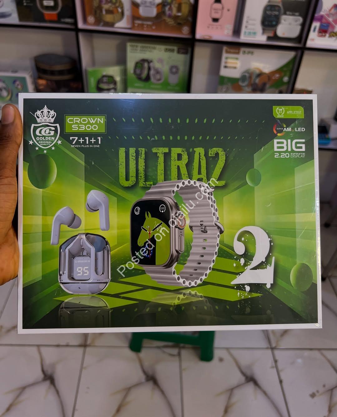 CROWN S300 Ultra 2: AMOLED Smartwatch + Wireless Earbuds Combo