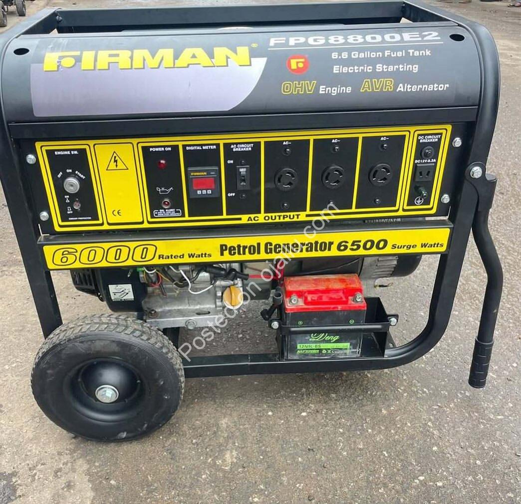 Powerful Firman 6.6KVA Generator – Like New, Lagos Ready