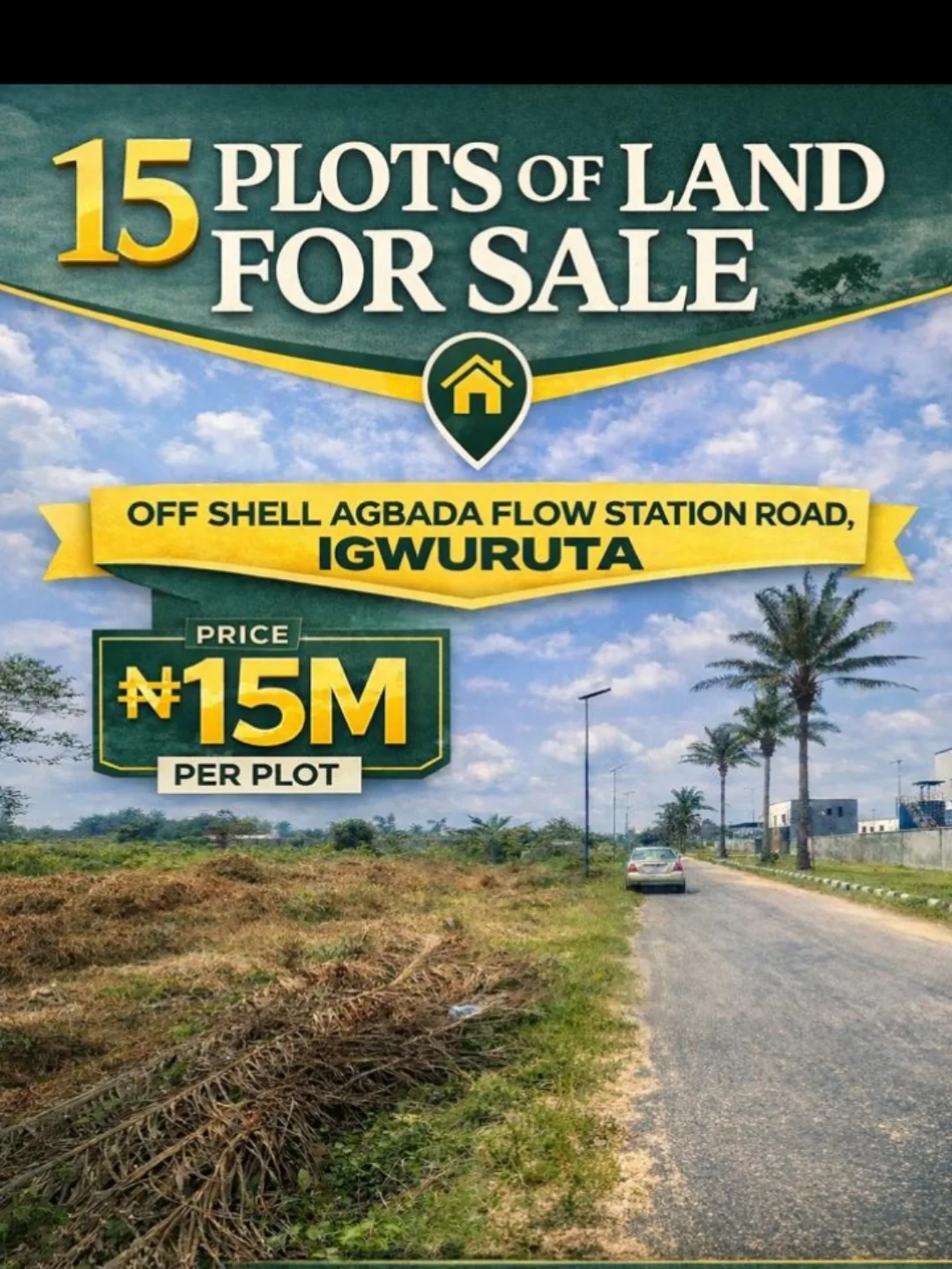 Prime Land: 15 Plots Near Shell Agbada Flow Station