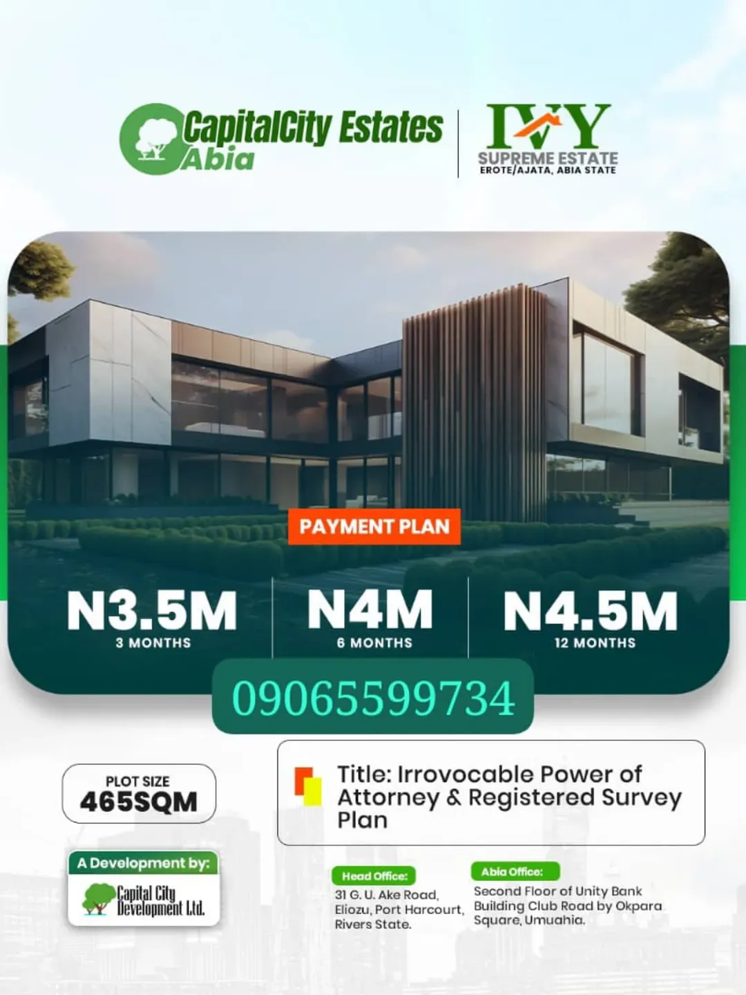 Own Prime Land Opposite Future Umuahia Stadium