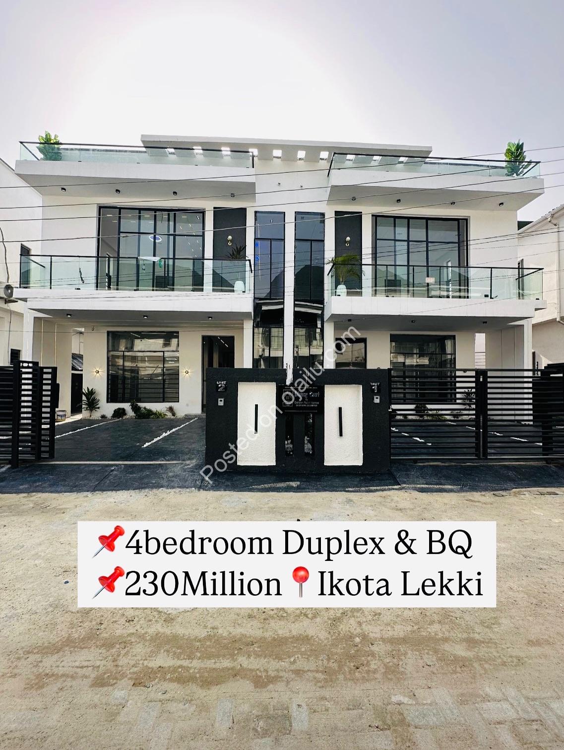 Modern 4-Bed Duplex in Secure Lekki Estate