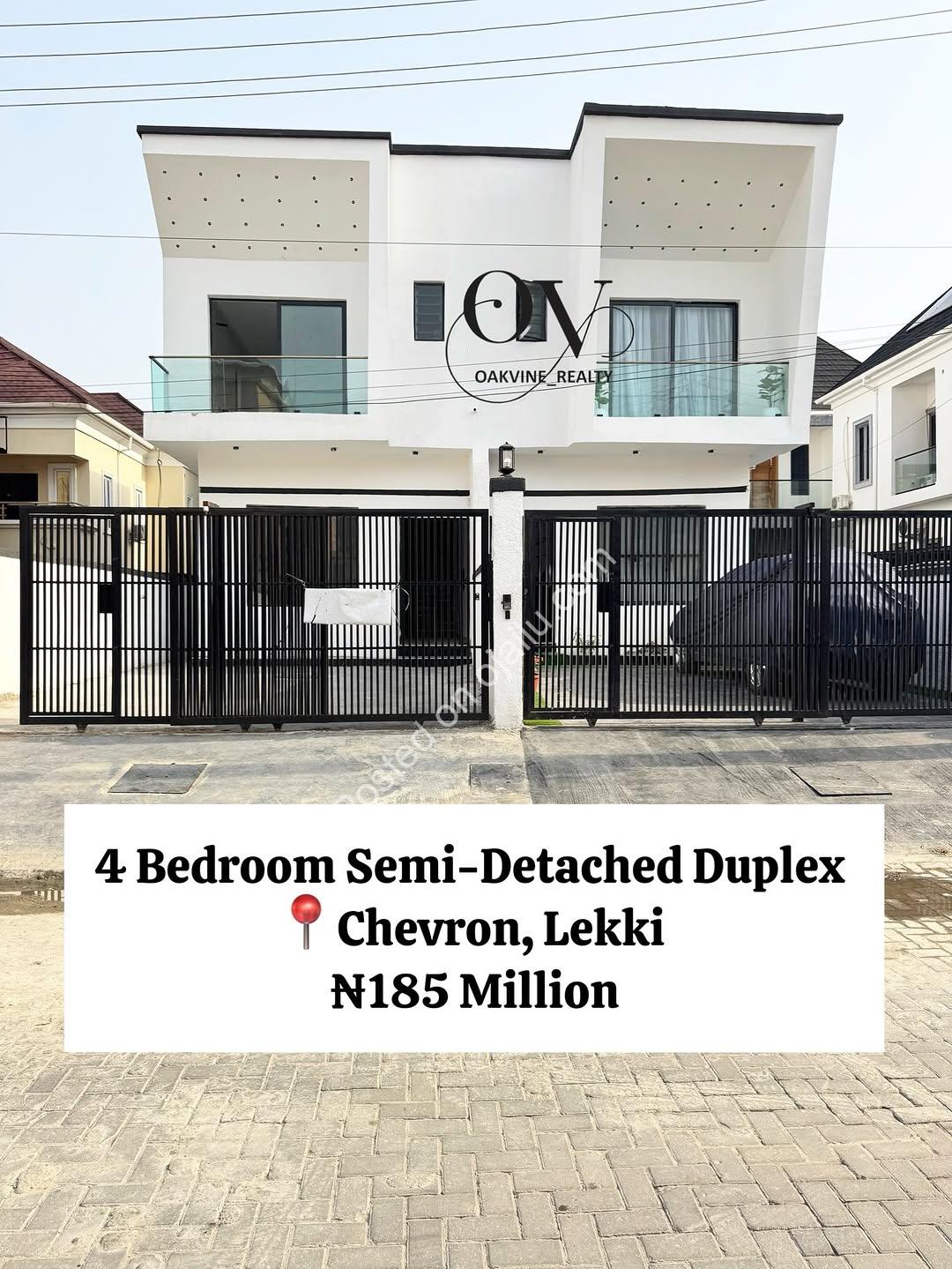 Luxury 4-Bed Duplex in Secure Chevron Estate