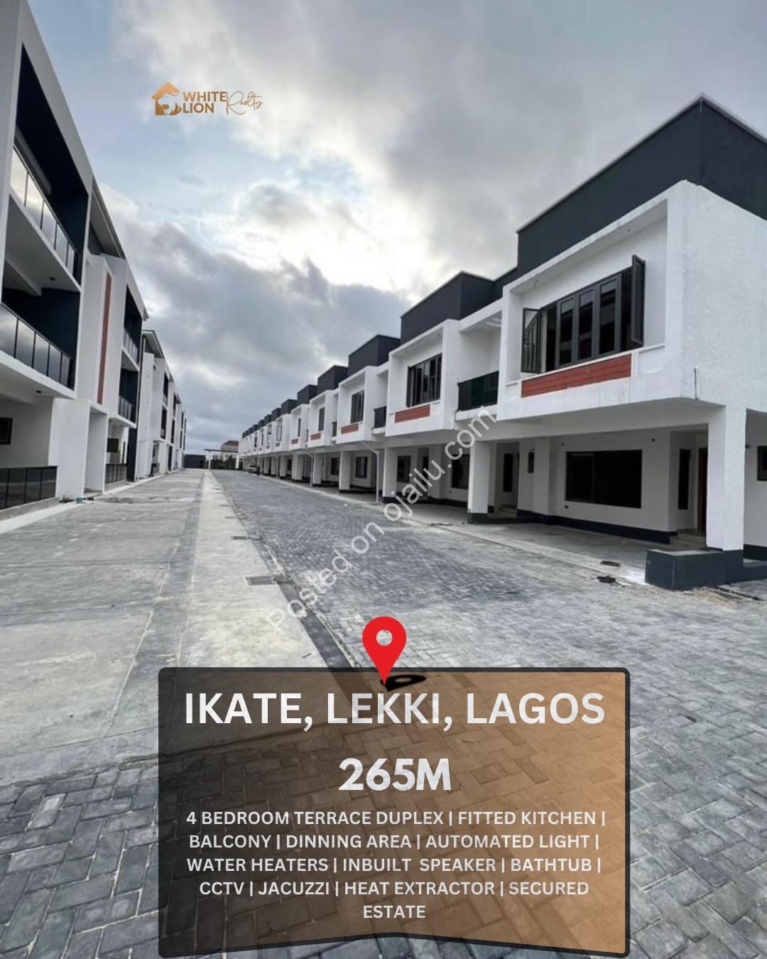 Lekki’s Finest: 4-Bed Terrace Duplex with Jacuzzi & CCTV