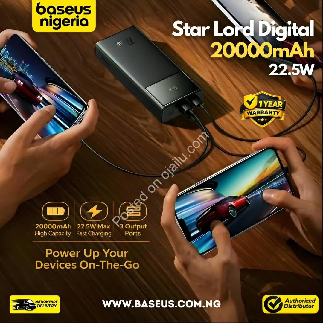 Baseus Star Lord: 20000mAh Powerhouse with 22.5W Fast Charging