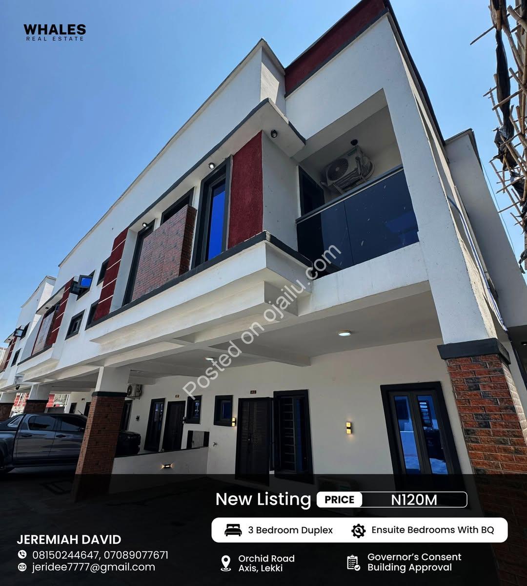Lekki’s Finest: 3-Bed Duplex with BQ & Premium Amenities