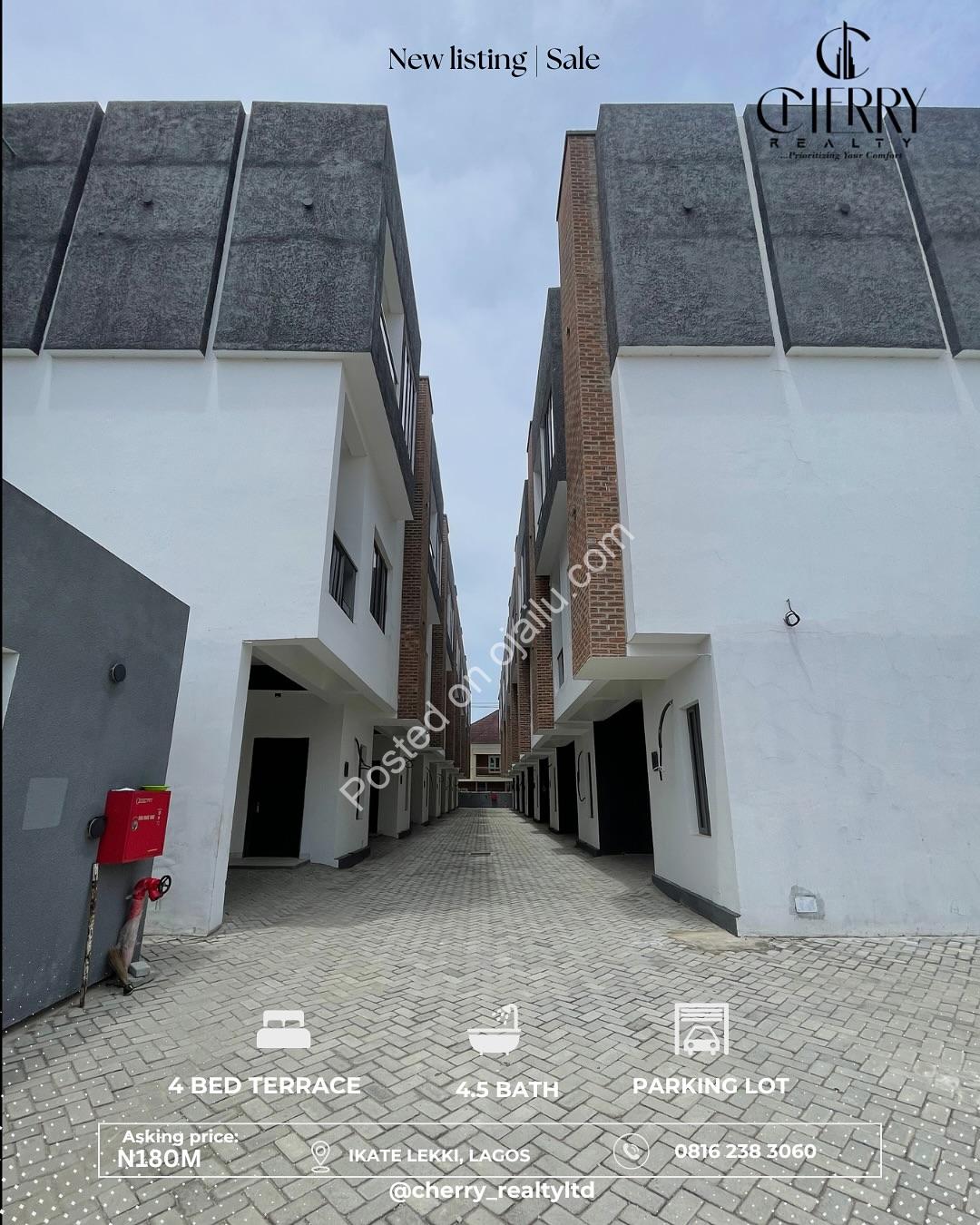 Serene 4-Bed Terrace in Prime Ikate Lekki