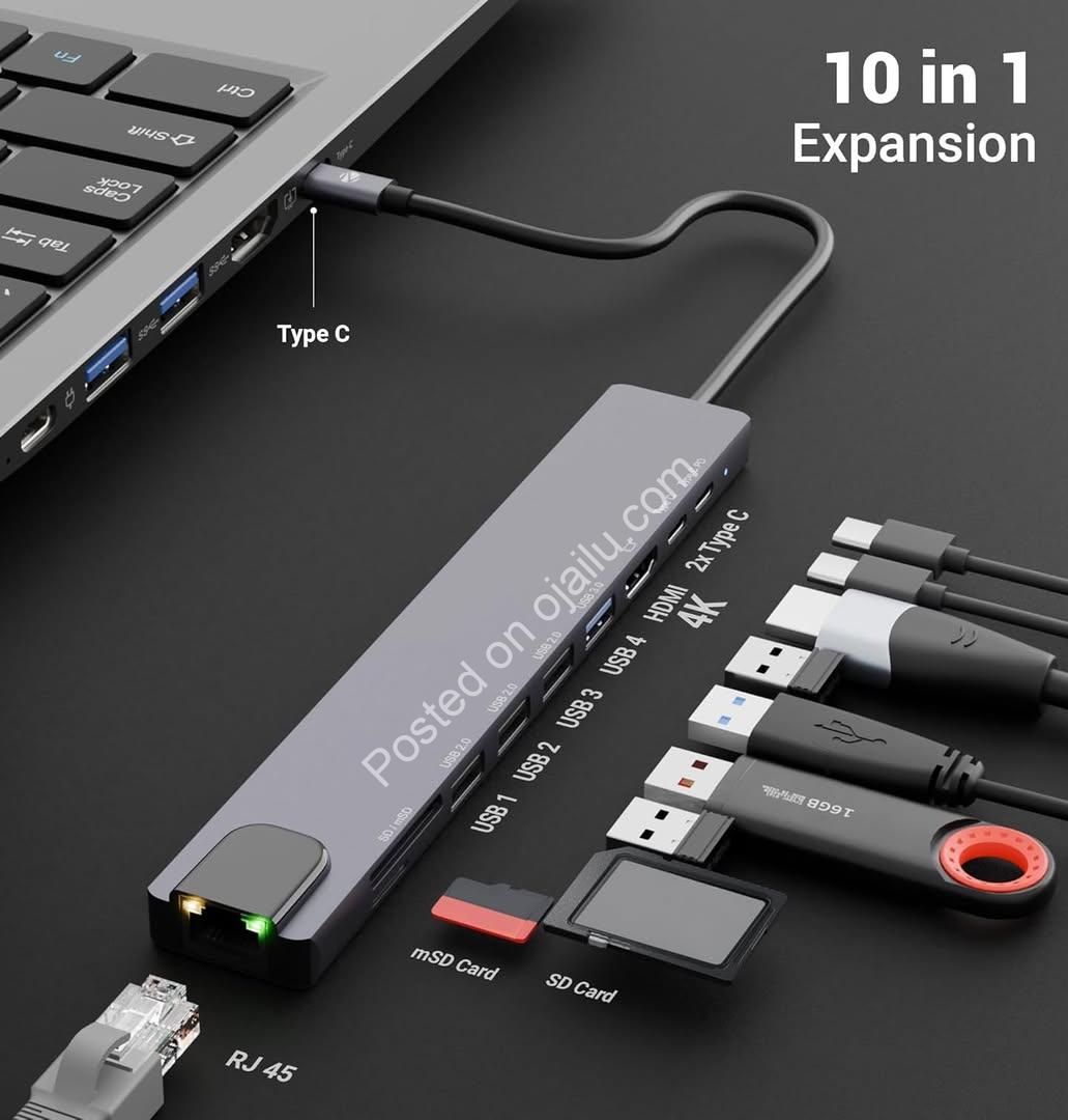 Unleash Your Laptop: 10-in-1 4K USB-C Hub & Docking Station